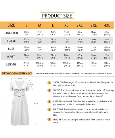 Women's Mulicolor Summer Short Sleeve Casual Dress V-Neck Party Dress with Pockets Size S-4XL Fall Maple Leaf $18.47 Dresses