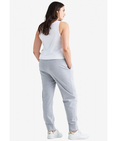 Women's Plus Size French Terry Drawstring Sweatpants Pants Black $22.52 Activewear