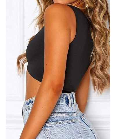 Women Sexy Y2k Corset Like Crop Top Deep V Neck Bra Night Going Out Festival Rave Top Black $10.78 Others