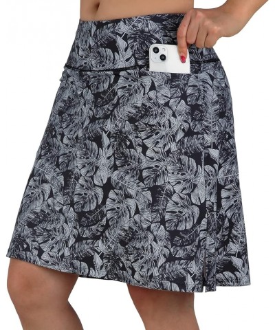 Skorts Skirts for Women,20" Knee Length Skirted for Women,Athletic Skirt with Shorts Grey Leaf $24.59 Activewear