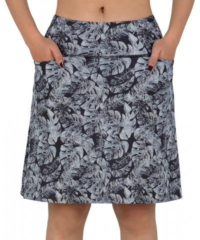 Skorts Skirts for Women,20" Knee Length Skirted for Women,Athletic Skirt with Shorts Grey Leaf $24.59 Activewear