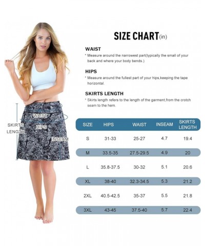 Skorts Skirts for Women,20" Knee Length Skirted for Women,Athletic Skirt with Shorts Grey Leaf $24.59 Activewear