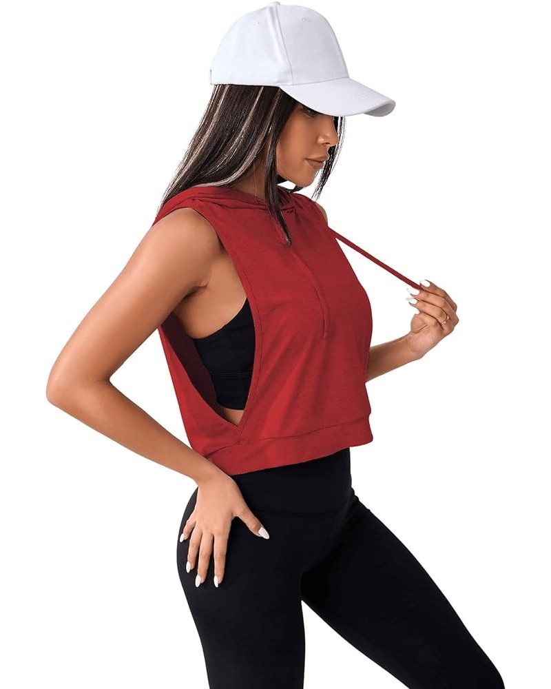 Women's Sleeveless Workout Top Gym Activewear Crop Tank Top Open Side Shirt for Athletic Exercise Running Red $12.74 Activewear