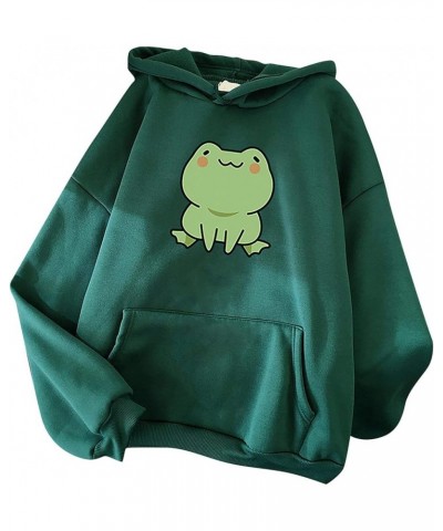 Women Cute Frog Sweatshirt Kawaii Hoodie for Teen Girls Aesthetic Cottagecore Clothes Feminino Hoodies Fall Fashion Coat Army...