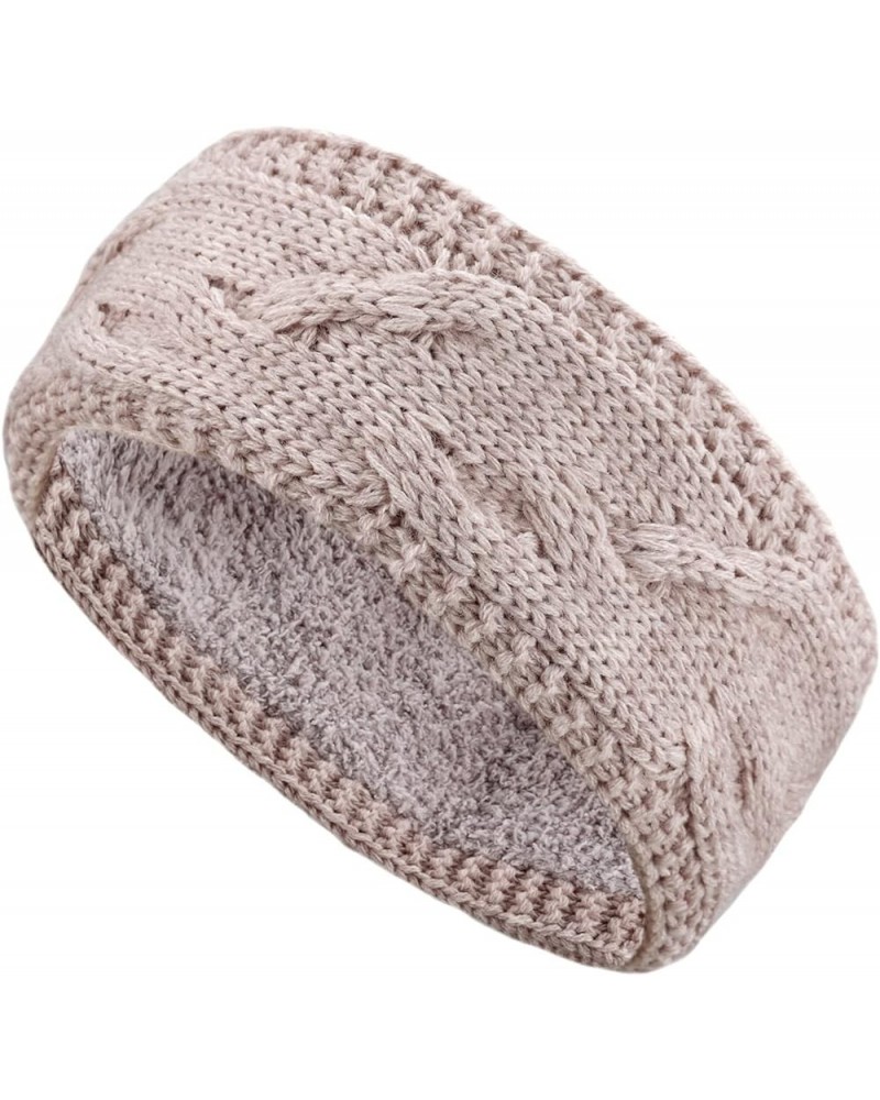 BYOS Womens Chic Cold Weather Enhanced Warm Fleece Lined Crochet Knit Stretchy Fit Cable Knit Light Beige $10.61 Jackets