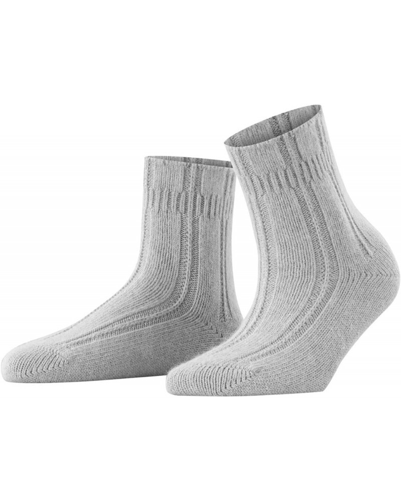 Women's Bedsock Socks, Cozy Warm Ultra Soft, Angora Wool, Crew Length, Warming, Trendy Leisure Clothing, 1 Pair Grey (Silver ...