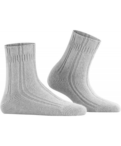 Women's Bedsock Socks, Cozy Warm Ultra Soft, Angora Wool, Crew Length, Warming, Trendy Leisure Clothing, 1 Pair Grey (Silver ...