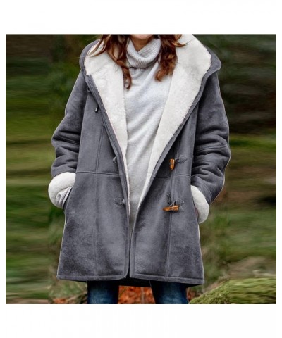 Fur Coats for Women Faux Women’s Fleece Sweatshirt Jacket - Full Zip Sherpa Jacket Coat for Women 02-gray $17.22 Jackets