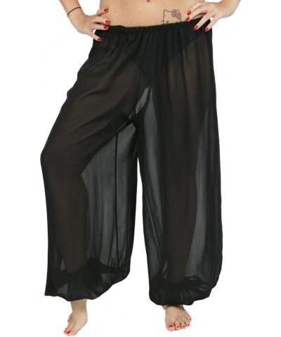 Belly Dance Chiffon Harem Pants | Sheer Shadow Black $16.10 Pants