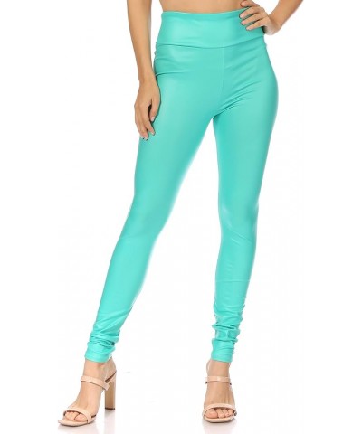 Matte Liquid High Waist Stretch Leggings - Made in USA Mint $12.40 Leggings