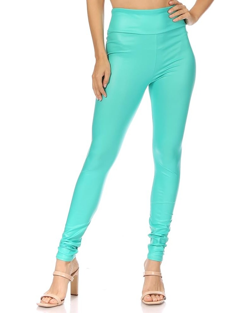 Matte Liquid High Waist Stretch Leggings - Made in USA Mint $12.40 Leggings