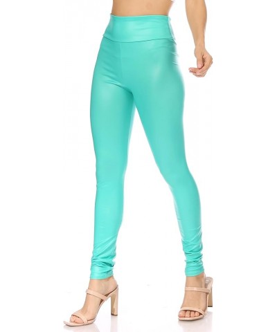 Matte Liquid High Waist Stretch Leggings - Made in USA Mint $12.40 Leggings