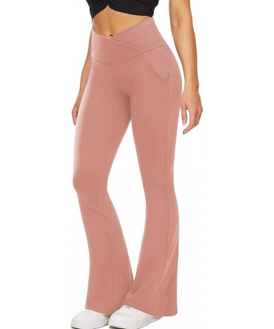 Flare Leggings for Women,2023 Spring Sexy V Crossover Bootcut Yoga Pants Stretch High Waisted Sweatpant D-pink $7.24 Leggings