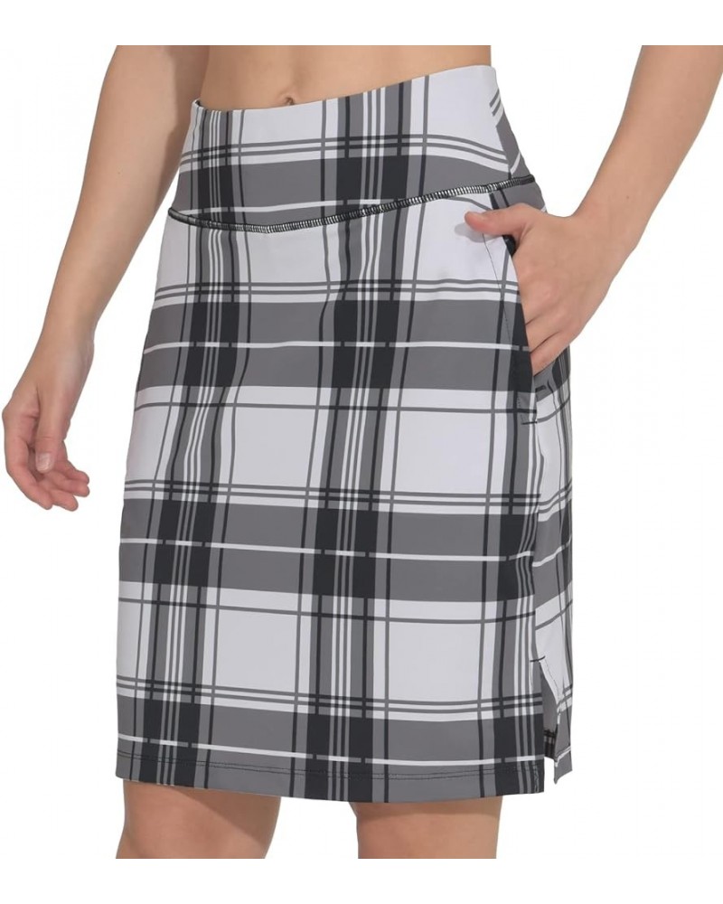 Women's 20" Knee Length Golf Skorts Skirts Casual Athletic Tennis Modest Skirts High Waist with Pockets UPF50+ Plaid Print $2...