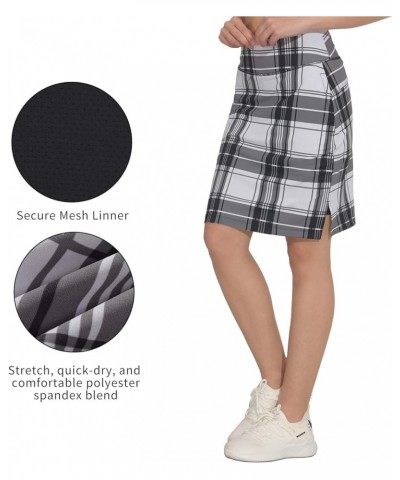 Women's 20" Knee Length Golf Skorts Skirts Casual Athletic Tennis Modest Skirts High Waist with Pockets UPF50+ Plaid Print $2...