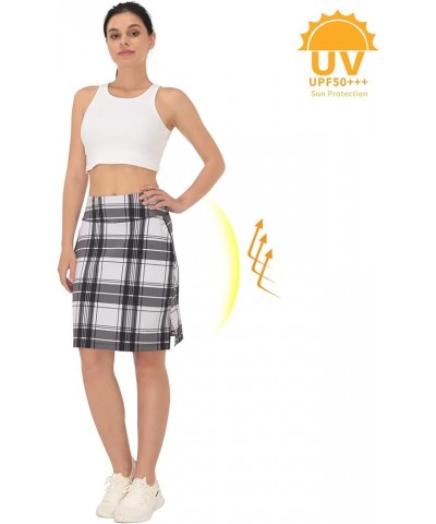 Women's 20" Knee Length Golf Skorts Skirts Casual Athletic Tennis Modest Skirts High Waist with Pockets UPF50+ Plaid Print $2...