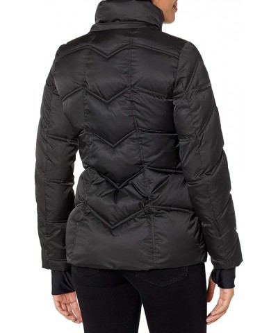 Women's Midweight Puffer Jacket with Faux Fur Trim Black $36.61 Jackets