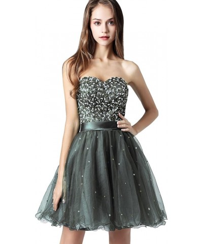 Womens Short Tullle Sequins Homecoming Dresses Mine Prom Party Gowns 101-gray $27.01 Dresses