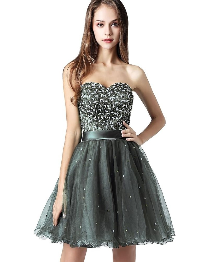 Womens Short Tullle Sequins Homecoming Dresses Mine Prom Party Gowns 101-gray $27.01 Dresses