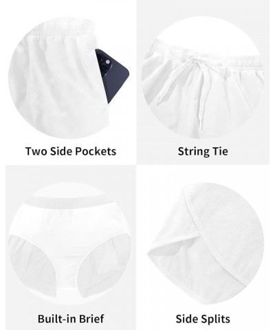 Women's 3" Inseam Quick Dry Swim Shorts with Pockets High Waist Board Shorts with Liner UPF 50+ Bathing Shorts 3 inch White $...