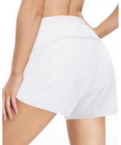 Women's 3" Inseam Quick Dry Swim Shorts with Pockets High Waist Board Shorts with Liner UPF 50+ Bathing Shorts 3 inch White $...