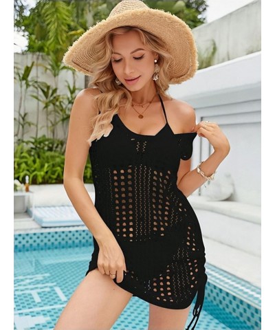 Women Swimsuits Cover Ups Crochet Bathing Suit Tassel Bikini Coverup Beach Swimwear D-black $19.19 Swimsuits