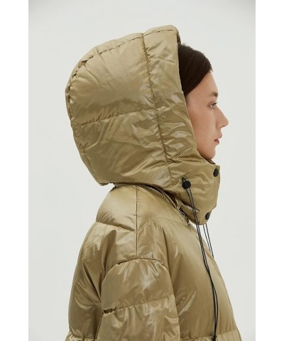 Eileen Women's Oversized Down Puffer Coat Jacket | Side Vents | 700+ Fill Power Khaki $80.49 Jackets