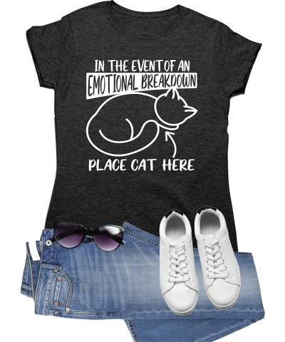 in The Event of an Emotional Breakdown Place Cat Here Mens Women Deluxe Soft T-Shirt Women Charcoal $13.25 T-Shirts