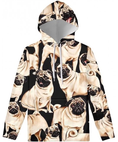 Women's Hooded Sweatshirts Lightweight Thin Loose Fit Sports Sweaters Pamaja Home Outdoor Gym Pug Dogs $10.50 Activewear