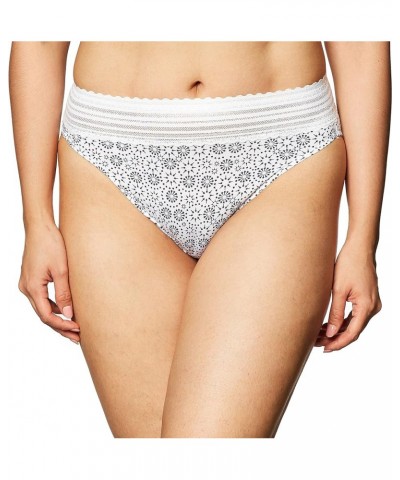 Women's No Pinching, No Problems Dig-Free Comfort Waist with Lace Microfiber Hi-Cut 5109j Evening Blue Star Print $4.73 Lingerie