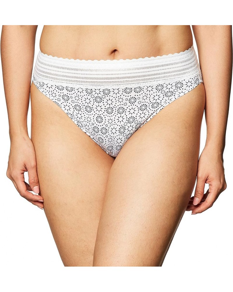 Women's No Pinching, No Problems Dig-Free Comfort Waist with Lace Microfiber Hi-Cut 5109j Evening Blue Star Print $4.73 Lingerie