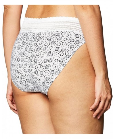 Women's No Pinching, No Problems Dig-Free Comfort Waist with Lace Microfiber Hi-Cut 5109j Evening Blue Star Print $4.73 Lingerie