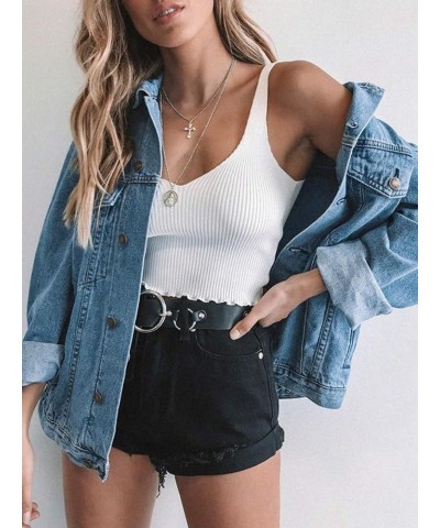 Women's Oversized Denim Jacket Light Blue Washed $26.87 Jackets