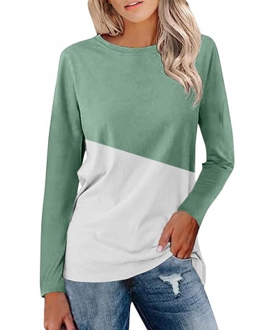 Fall Shirts for Women 2023 Crew Neck Pullover Dressy Long Sleeve Floral Printed Vintage Warm T-Shirts Blouses 18-mint Green $...