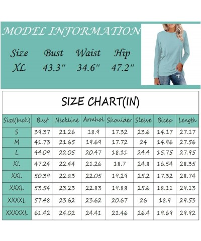 Fall Shirts for Women 2023 Crew Neck Pullover Dressy Long Sleeve Floral Printed Vintage Warm T-Shirts Blouses 18-mint Green $...