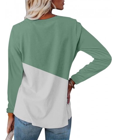 Fall Shirts for Women 2023 Crew Neck Pullover Dressy Long Sleeve Floral Printed Vintage Warm T-Shirts Blouses 18-mint Green $...