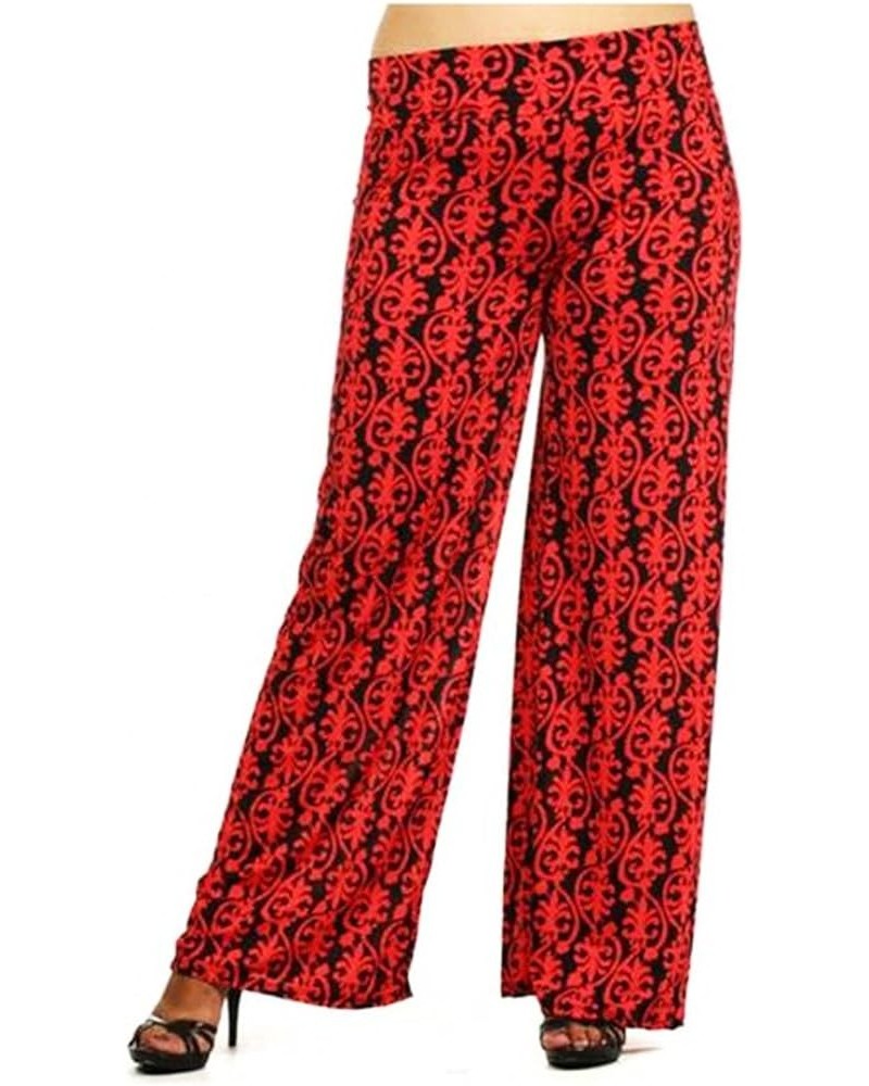 Women's Palazzo Pants High Waisted Foldover Pink Black Damaskan $19.20 Pants