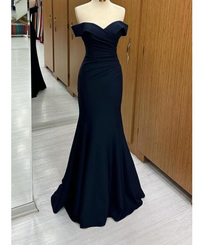 Mermaid Satin Off Shoulder Prom Dresses Long Ball Gowns Elegant Formal Evening Gowns Lace Up Back for Women Emerald Green $37...