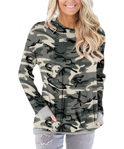 Women's Casual Loose Fit Pocket Shirts Printed Tops 06 Camo $8.79 Tops