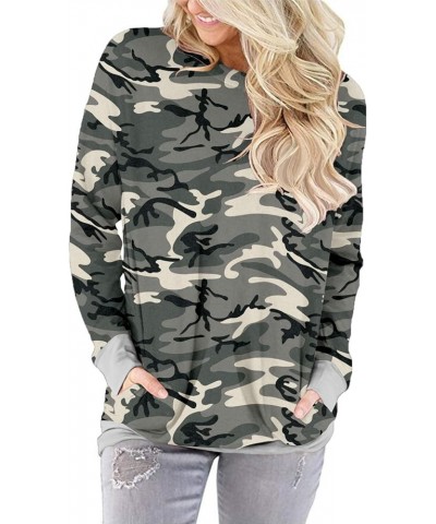 Women's Casual Loose Fit Pocket Shirts Printed Tops 06 Camo $8.79 Tops