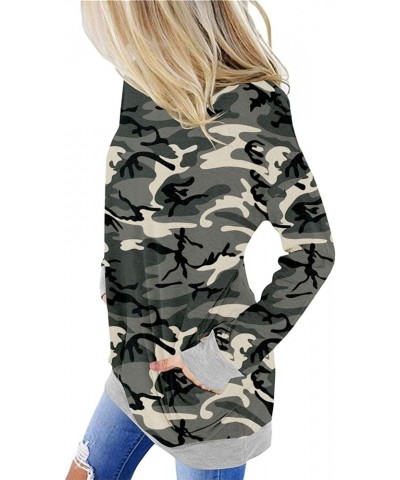 Women's Casual Loose Fit Pocket Shirts Printed Tops 06 Camo $8.79 Tops