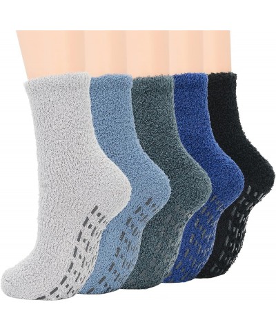 Womens Warm Fuzzy Slipper Socks Fluffy Sherpa Fleece Socks Cozy Non Slip Plush Fleece Socks with Grippers E 5/Dark Solid $8.8...