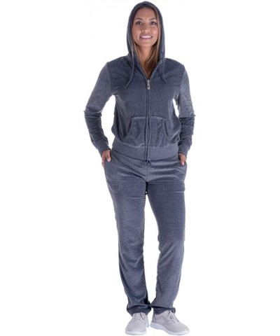 Velour Tracksuit Womens 2 Piece Outfits Sweatshirt Jogger Sweatpants Set Full Zip Hoodie Jogging Sweatsuit Dk.grey $19.80 Act...