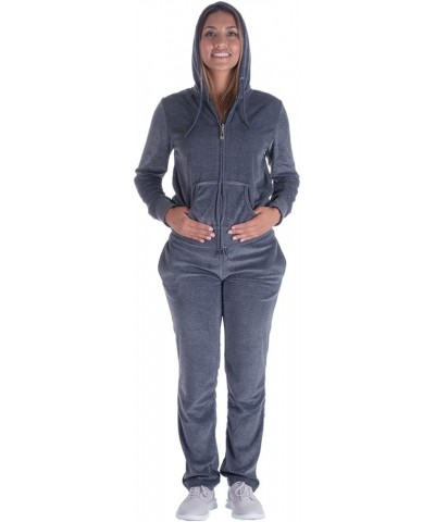 Velour Tracksuit Womens 2 Piece Outfits Sweatshirt Jogger Sweatpants Set Full Zip Hoodie Jogging Sweatsuit Dk.grey $19.80 Act...