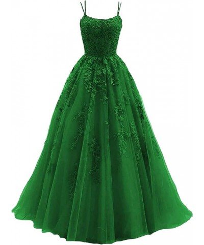 Prom Dress Lace Formal Evening Gowns Appliques Wedding Guest Dress Tulle Long Prom Dress Bright Green $30.59 Dresses