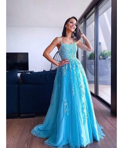 Prom Dress Lace Formal Evening Gowns Appliques Wedding Guest Dress Tulle Long Prom Dress Bright Green $30.59 Dresses