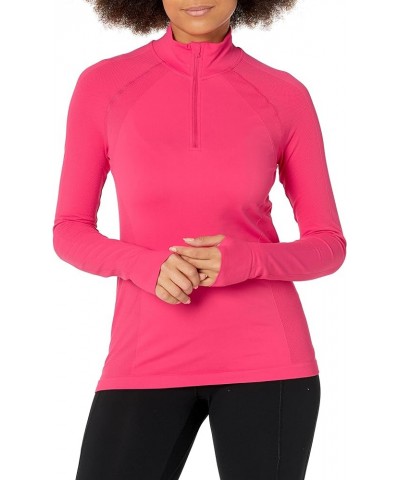 Women's Athlete Seamless Color Block Half Zip Long Sleeve Workout Top Glow Pink $34.32 Jackets