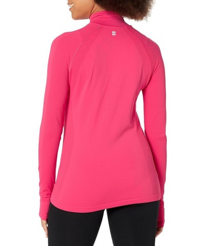 Women's Athlete Seamless Color Block Half Zip Long Sleeve Workout Top Glow Pink $34.32 Jackets