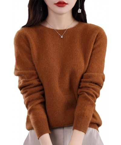 Cashmere Sweaters for Women,100% Cashmere Long Sleeve Crew Neck Lightweight Soft Warm Pullover Knitted Jumpers Caramel $18.45...