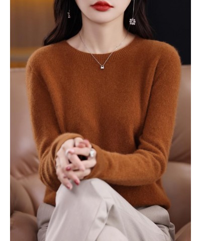 Cashmere Sweaters for Women,100% Cashmere Long Sleeve Crew Neck Lightweight Soft Warm Pullover Knitted Jumpers Caramel $18.45...